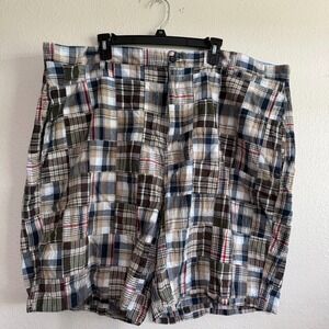 Chaps Patchwork Shorts Men's‎ 46 Plaid Cotton High-Rise Pockets Golf Classic